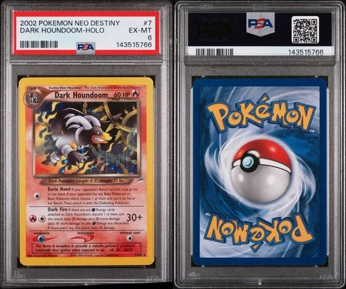 Dark Houndoom 7/105 Holo Neo Destiny 2002 Pokemon Card Graded Near Mint PSA 6