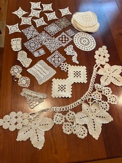 Vintage Lace & Crochet Lot Pieces Craft Cottage