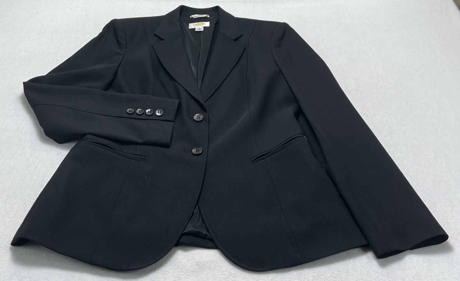 Talbots Black Lined 2-Button Stretch Italian Wool… - image 1