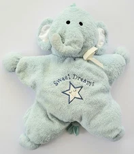 LKP KIDS PREFERRED BLUE SWEET DREAMS PLUSH ELEPHANT STAR SHAPE EMBROIDERED LOVEY