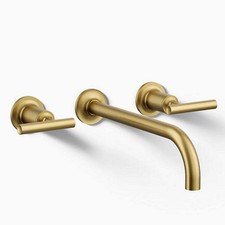 Kohler K-T14414-4-2MB Purist 1.2 GPM Wall Mounted Widespread Bathroom Faucet, Br