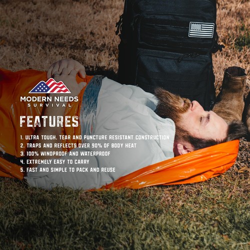- Emergency Sleeping Bag – Thermal Blankets for Survival | Emergency Blanket ... - Picture 5 of 8