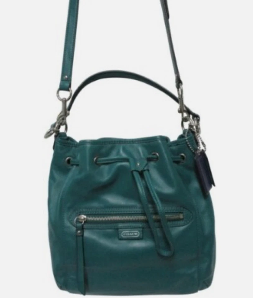 Bolso de hombro Coach 25661 de cuero convertible con cordón margarita