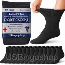 1 3 6 12 Pairs Men Women Circulatory Cotton Low Cut Quarter Ankle Diabetic Socks