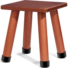 Wooden Step Stool,Square Sitting Stool for Adults and Kids,Holds up to 350lbs...