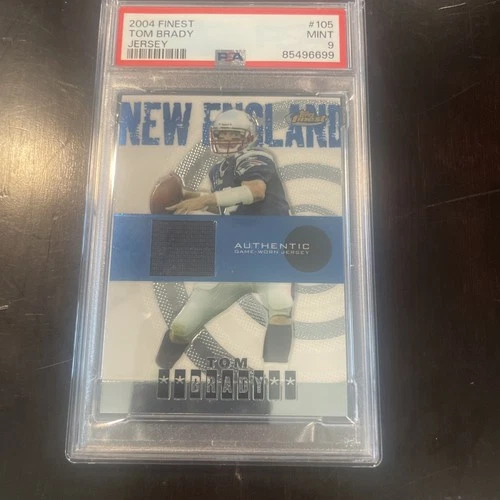 2004 Topps Finest Game Used Jersey Tom Brady PSA 9