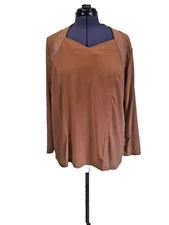 Woman's Burnt Orange Long Sleeve Top by Antthony IX NWT