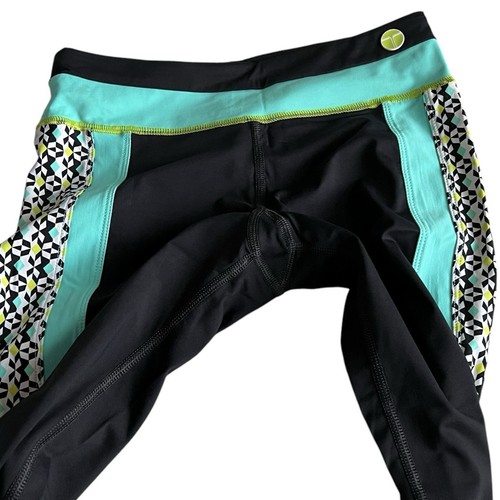 Trina Turk Leggings Cropped Y2K Low Rise Black Colorful Neon Women’s XS - Picture 5 of 6
