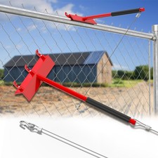 Chain Link Fence Top Rail Tensioner Tool, Heavy-Duty Steel Stretcher with 3 H...