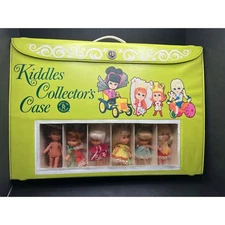 8 Liddle Kid Dolls Collectors Light Green Carrying Travel Case Dollhouse 60s VTG