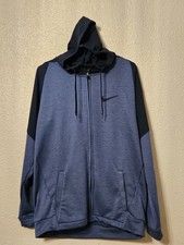 Nike DRI FIT Hoodie Mens Medium Navy Zipper Sweatshirt Jacket Excellent Shape