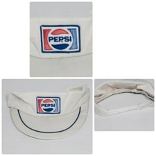 Vintage Pepsi Cola Visor Adjustable back Logo Early 1980's Golf Patch Logo