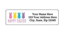 30 HAPPY EASTER PEEPS PERSONALIZED RETURN ADDRESS LABELS 1 in X 2.625 in