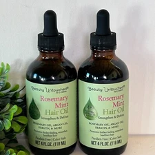 2 Pack Beauty Untouched SJ Creations Rosemary Mint Hair Strengthen Oil 4 Fl Oz