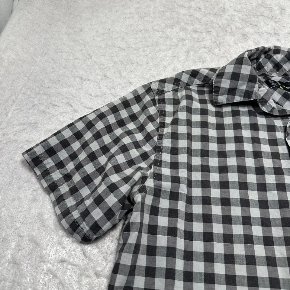 Smartwool Everyday Exploration Button Shirt Black White Plaid Mens Size Medium M - Image 3 of 4