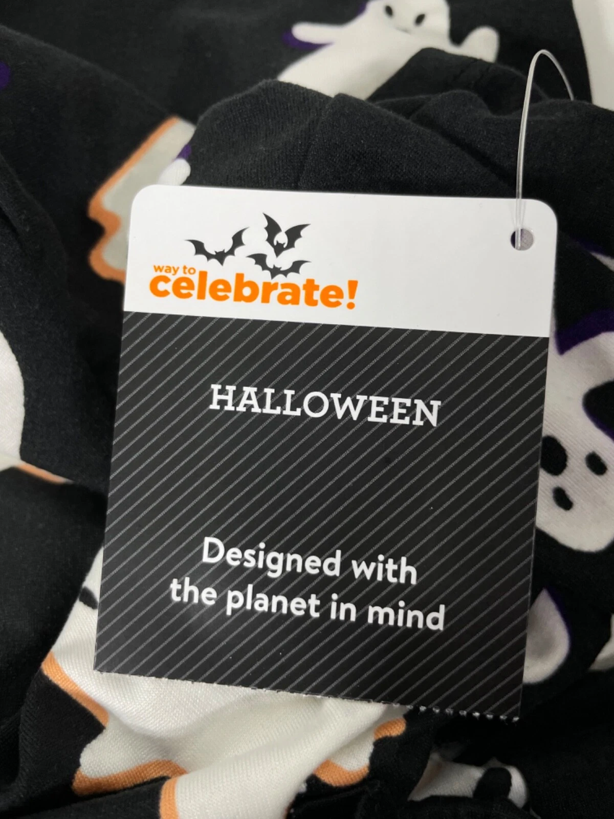 Womens Ghost Print 2-Piece Pajama Set Large 12-14 Top & Shorts