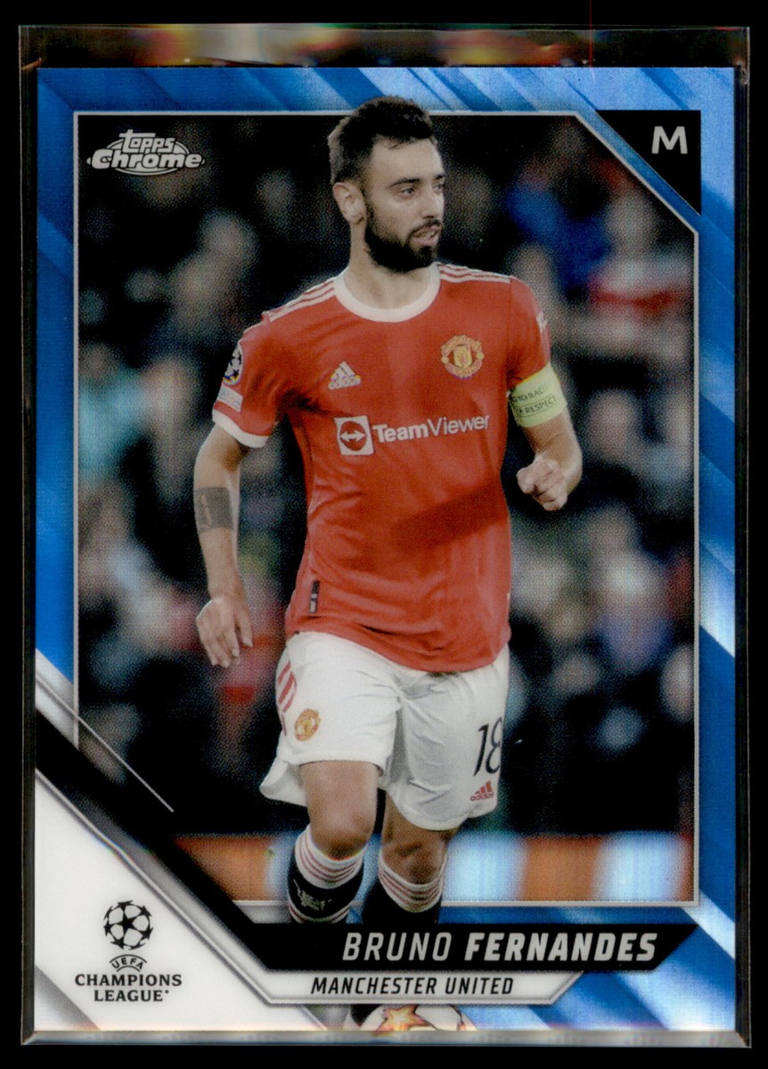 2021-22 Topps Chrome UEFA UCL BLUE REFRACTOR #73 Bruno Fernandes