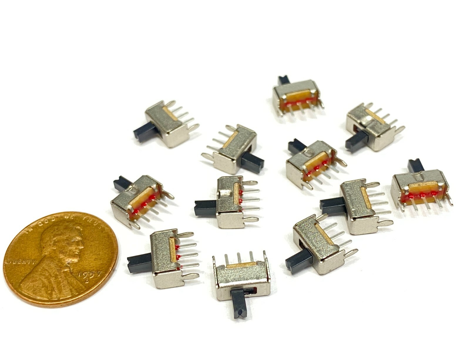 12 pieces SS12D07 3pin Mini micro small tiny Slide Switch PCB on off 1P2T B10