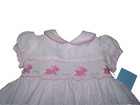Anavini Girls Pink Bloomers Set - Bow and Smocked Ruffle Sleeves