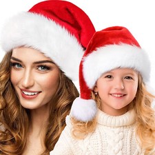 Xmas Hat Christmas Hat Santa Claus Cap Velvet Soft Thickening for Adult Kids US