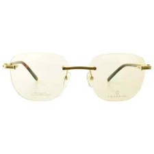 New Philippe Charriol PC71044 C01 Shiny Gold Rimless Frame Demo Lens Eyeglasses