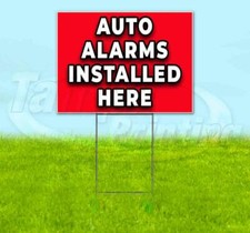 ALARMAS AUTOMÁTICAS INSTALADAS AQUÍ Letrero de patio Plástico corrugado Bandido Decoración de césped