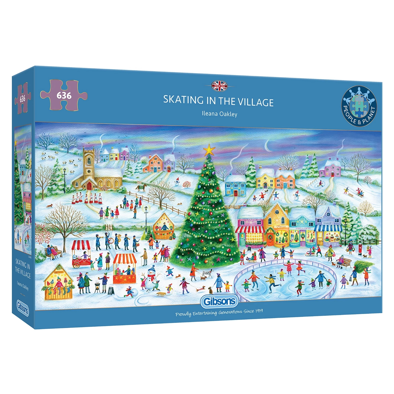 Gibsons Games Skating In The Village 636 Piece Jigsaw Puzzle Toys G4060