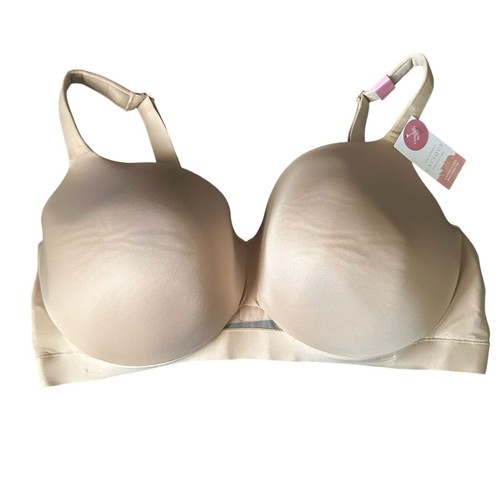 Cacique leicht gefütterter Balconette BH Comfort Bliss gepolsterte Träger 46F Nude Neu mit Etikett