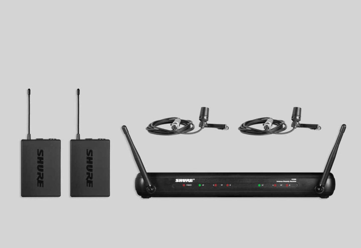 Shure SVX Dual Wireless Microphone System 2x Lavalier Lapel CVL