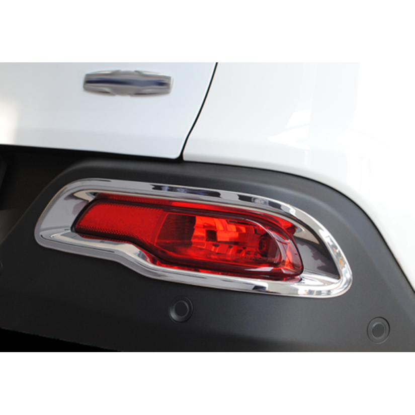 Chrome Rear Fog Lght Lamp Decor Cover Trm Bezels for Jeep Grand