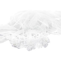 Haarreifen Mit Brautschleier Blumen Und Perlen Jga Hochzeit Schleier Weiß