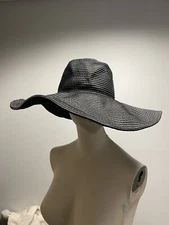 Peter Grimm Hat Womens Black True Character Wide Wire Rim 100% Paper One Size