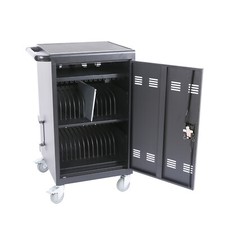 32-Device Mobile Charging Cart and Cabinet Storage for Tablets Laptops Computers