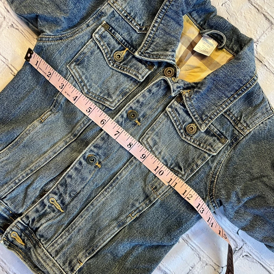 Chaqueta de Jean Gymboree 4/5 Unisex Forrada a Cuadros Denim Cabincore Abotonada Juvenil Foto 2 de 4