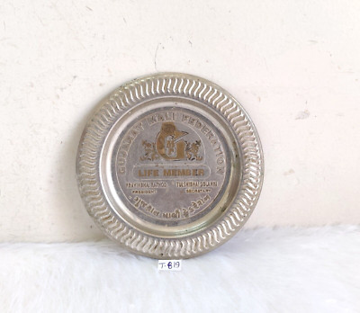Vintage Gujarat Mali Federation Werbe Messing Tablett Dekorativ Requisiten T819