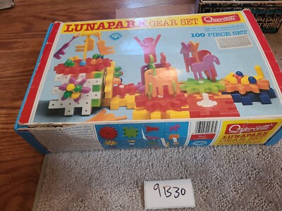 Vintage Quercetti LUNAPARK Gear Circus Building Toy Set Animal People Italy 9b30