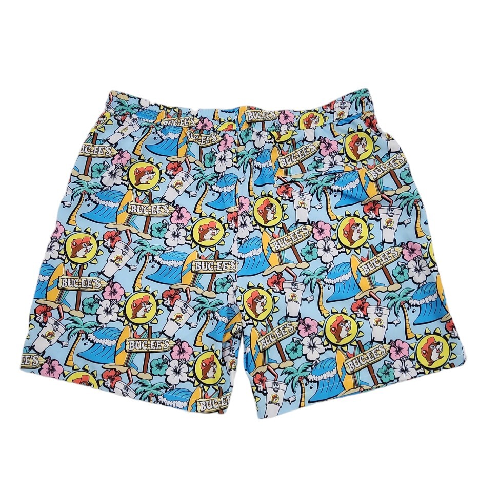 BUC-EES Men's SWIM TRUNKS Beaver Palm Trees Beach Tro… - Gem