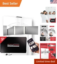 LED 3-Way Hair Cutting Mirror - Portable & Adjustable Over-the-Door Design