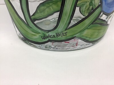 KOSTA BODA “Blossom” Vase Hand Painted Signed Ulrica Hydman