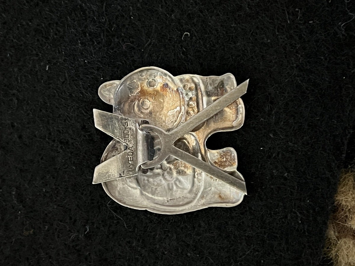silver 950 刻印 向日葵 小物入 蓋物 台 アンティーク(A443) Vintage Japanese 950 Sterling Silver , Hallmark, Compact