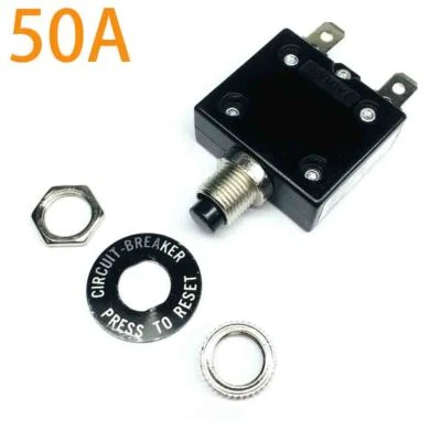 MUELLERSTAR NEW 50 Amp Push Button Thermal Circuit Breaker 12-50V DC 125-250V Volt AC 50A