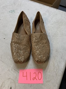 rose gold glitter flat shoes
