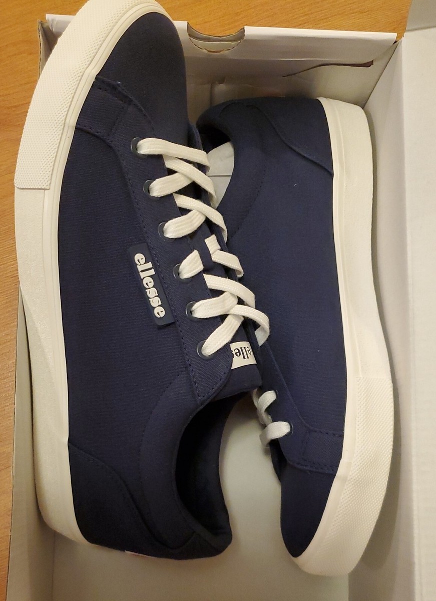 Ellesse Heritage Stefania Vulc Navy Canvas Sneaker Sz 41/8 New