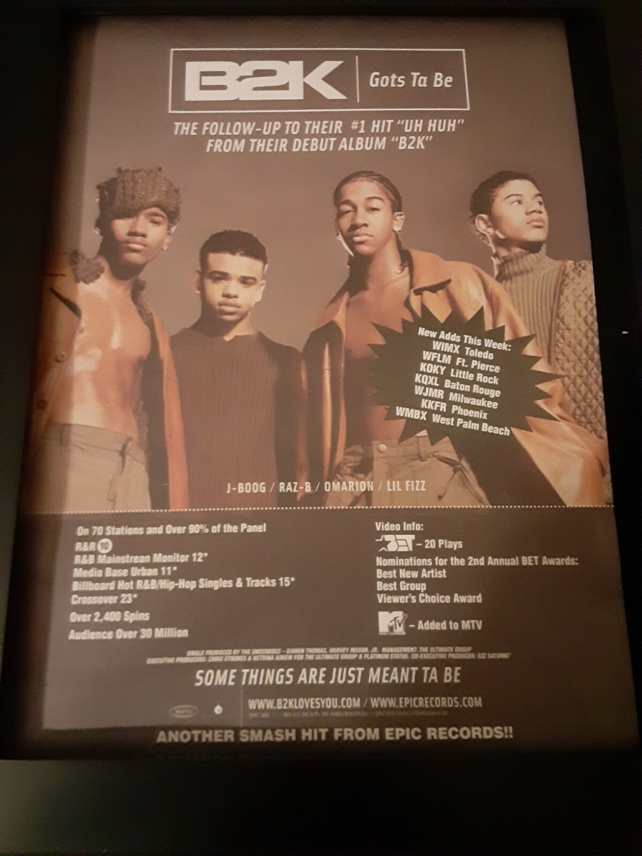 B2K Gots To Be Rare Original Radio Promo Poster Ad Framed