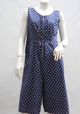 Vintage 50s Zipper Front Polka Dot Romper Jumpsuit Playsuit Retro Mid Century