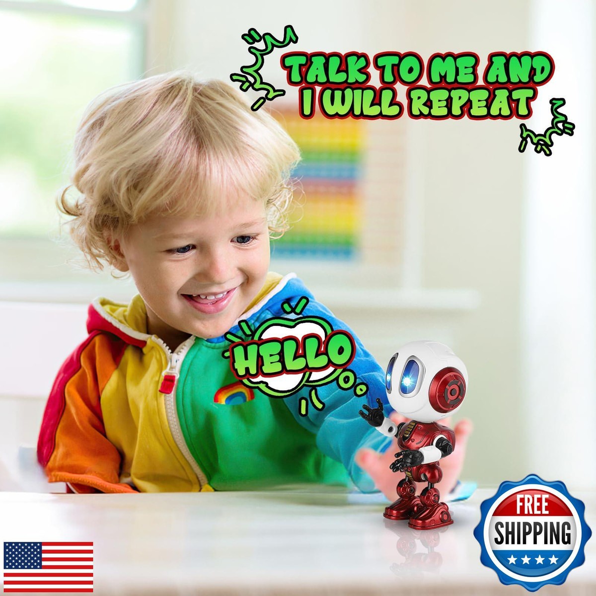 Tmullya Robots for Kids Rechargeable Talking Robot Interactive Toy