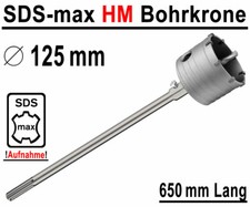 SDS-max HM Bohrkrone Ø 125mm x 650mm Dosenbohrer Kernbohrer Hartmetall Lochsäge