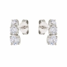 Orecchini in Oro Bianco 18 Carati Trilogy con Zirconi Bianchi