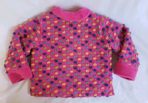 Hanna Andersson Pink Warm Coat Full Zip Fleece Jacket Polka Dot Girls Size 110 5 - Picture 2 of 8
