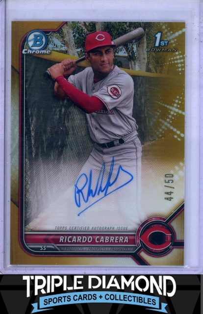 2022 Bowman Chrome 1st Ricardo Cabrera Auto Gold Refractor #44/50 E146